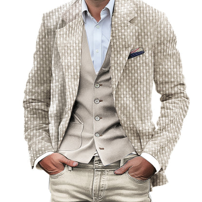 The 'Grand-Master' Big & Tall Patterned Double-Breasted Blazer