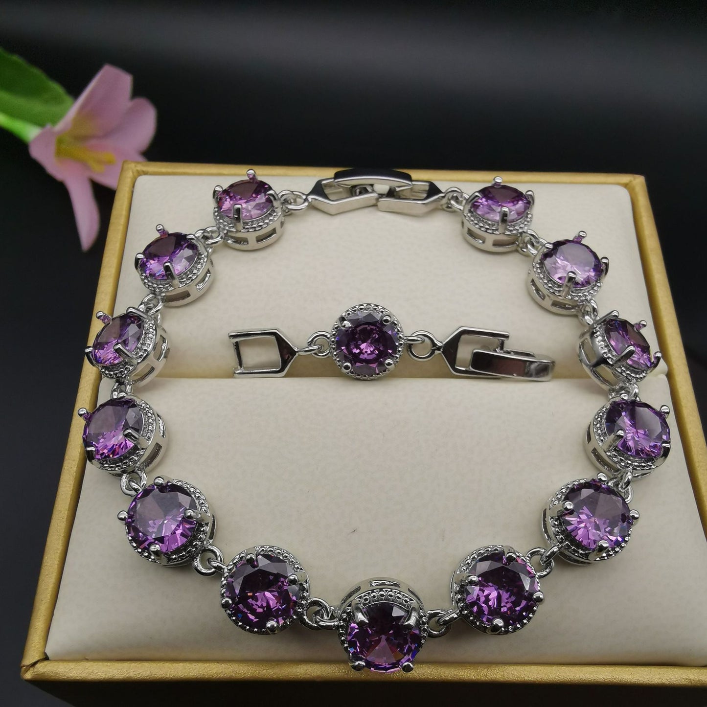 European And American Style Jewelry Round Diamond 4 PCs Set