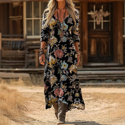 The 'Canvas' Vivid Digital Print Elegant Dress