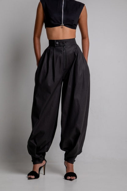 The 'Urban-Edge' High-Rise Tie-Hem Baggy Jeans