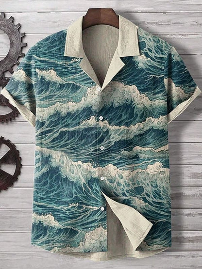 The 'Coastal-Flex' 4-Way Stretch Cuban Collar Shirt