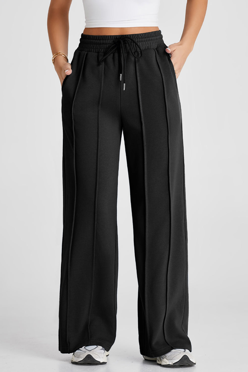 The 'Onyx' Seamed Wide-Leg Sweatpants