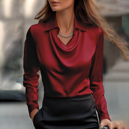 The 'Sophia' Ruched Lapel Elegance Blouse