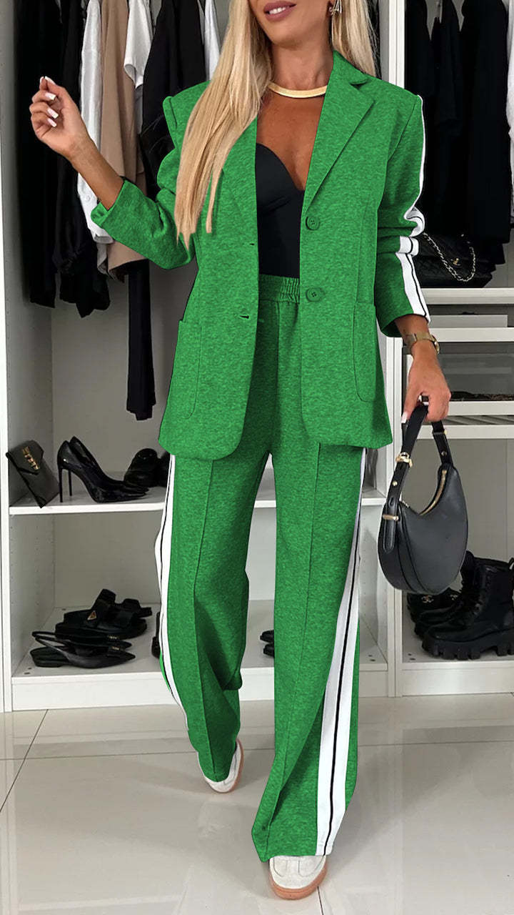 The 'City-Sport' Casual Blazer & Side-Stripe Pant Set