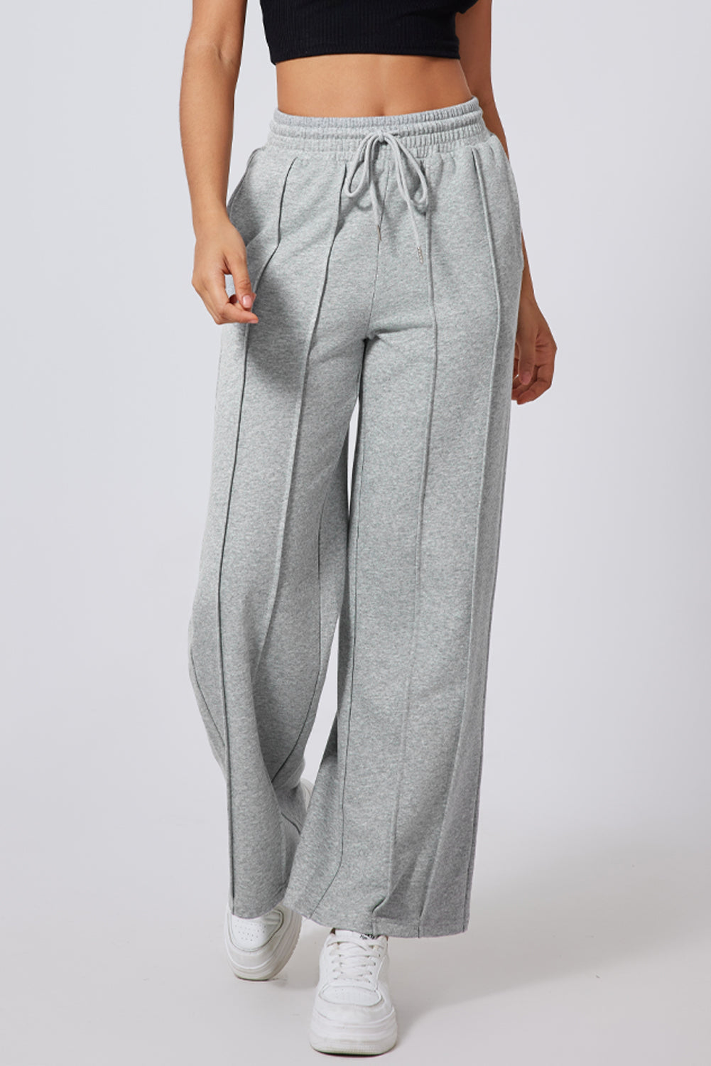 The 'Onyx' Seamed Wide-Leg Sweatpants