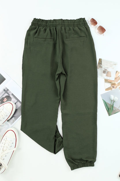 Women’s Green Drawstring Jogger Pants