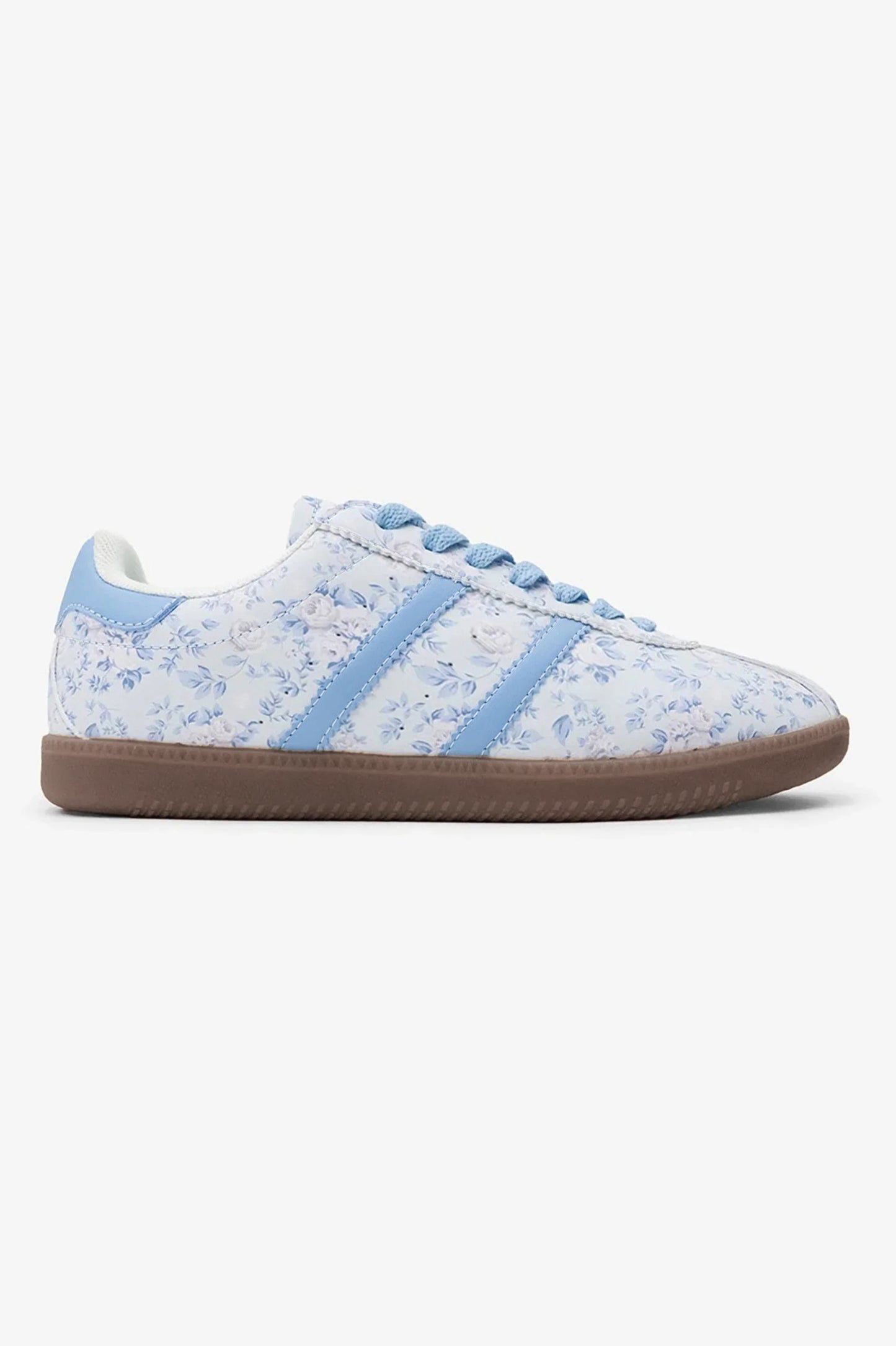 The 'Spring-Blossom' Floral Vegan Leather Lace-Up Flat