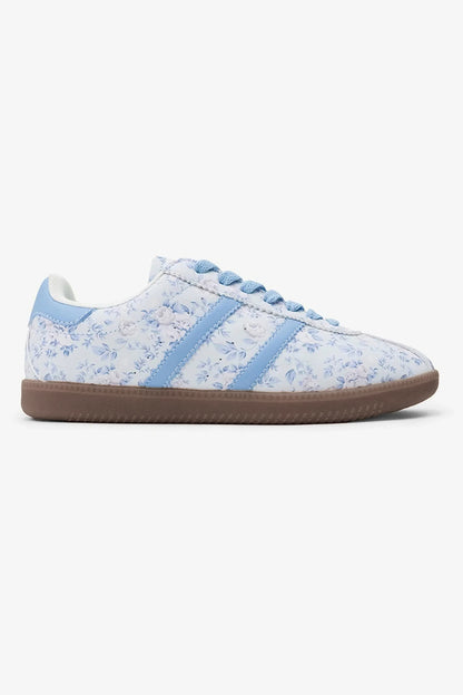 The 'Spring-Blossom' Floral Vegan Leather Lace-Up Flat