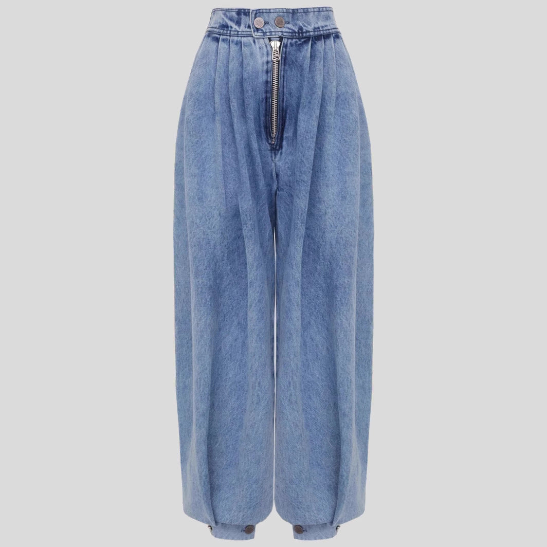 The 'Urban-Edge' High-Rise Tie-Hem Baggy Jeans