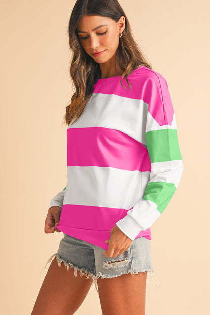 Women’s Pastel Colorblock Long Sleeve Top
