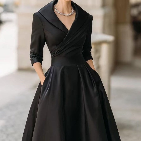 The 'Regal-Sculpt' Long Sleeve Cinched Waist Formal Dress
