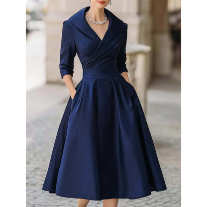 The 'Regal-Sculpt' Long Sleeve Cinched Waist Formal Dress
