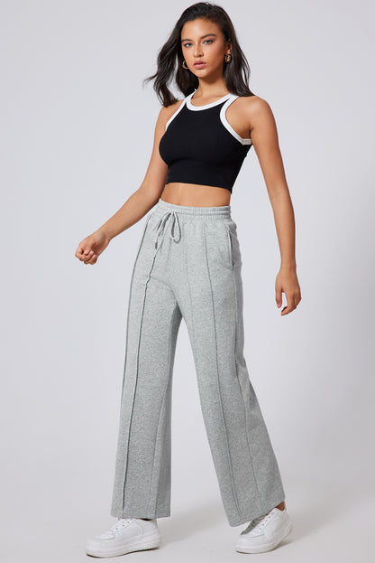 The 'Onyx' Seamed Wide-Leg Sweatpants