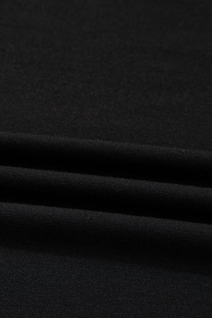 Black Bow Print Sleeve Patchwork Plus Size Blouse