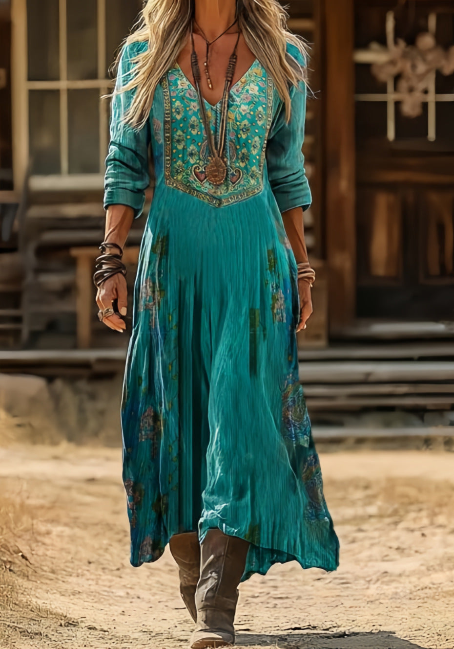 The 'Canvas' Vivid Digital Print Elegant Dress