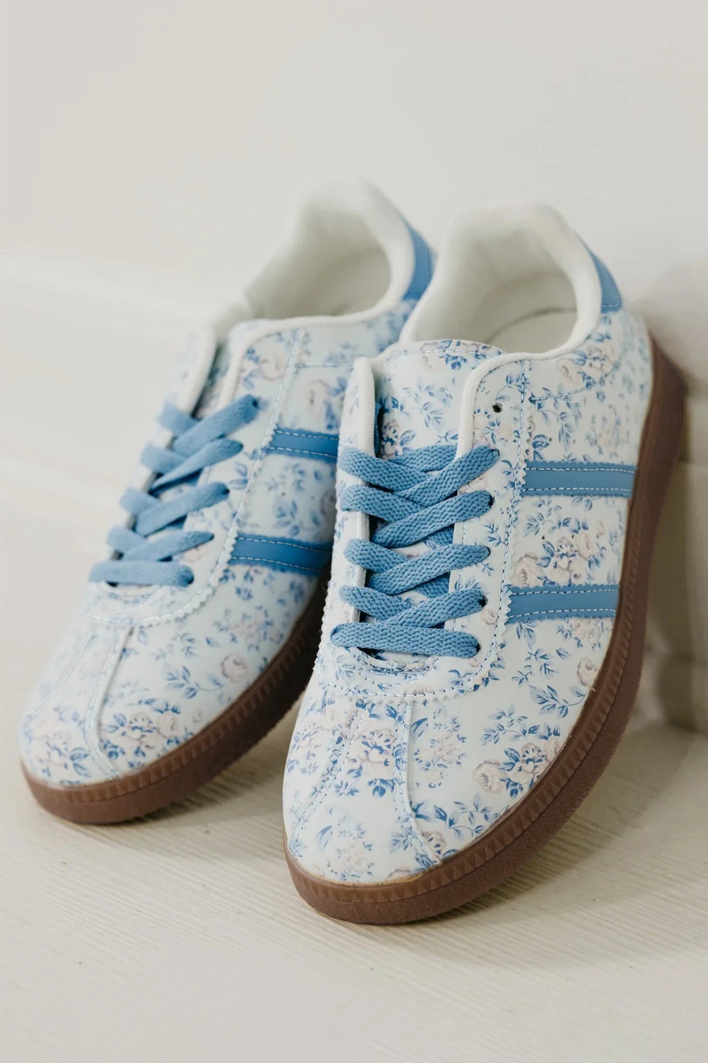 The 'Spring-Blossom' Floral Vegan Leather Lace-Up Flat
