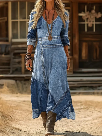 The 'Canvas' Vivid Digital Print Elegant Dress