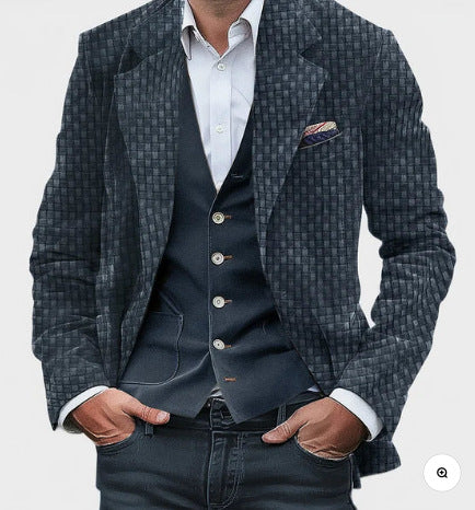 The 'Grand-Master' Big & Tall Patterned Double-Breasted Blazer