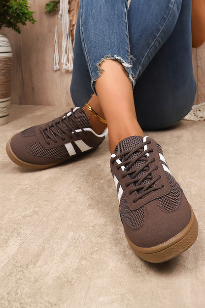 The 'Metro' Coffee Brown Patchwork Sneaker