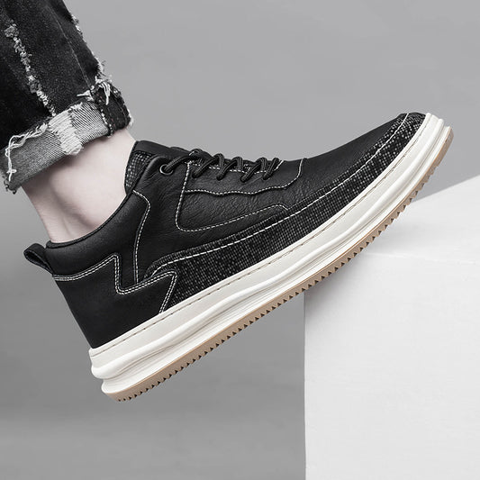 The 'Apex' Discreet Lift Leather Sneakers