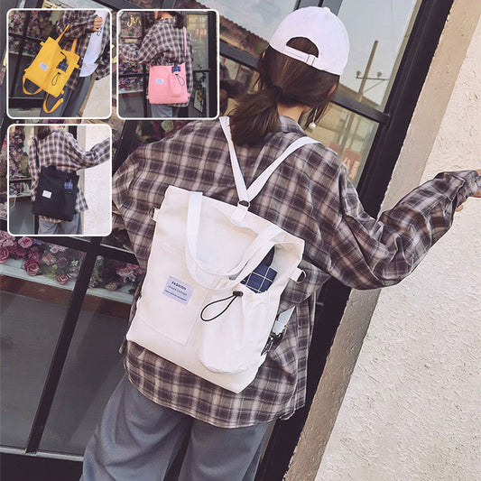 Front view of Harajuku canvas student bag
