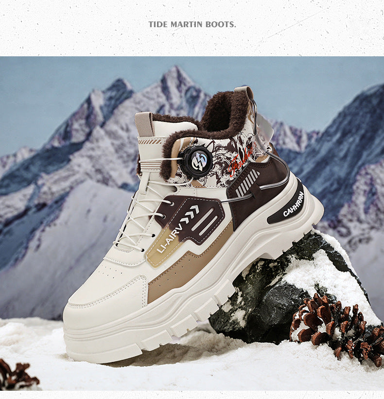 high ankle winter boots for men with futuristic design
