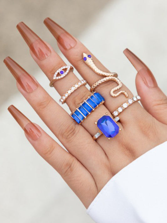 The Serpentine Heart 5-Piece Stacking Ring Set