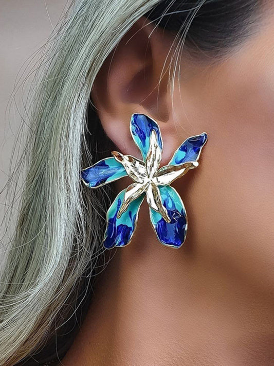 The Posy Bloom Layered Enamel Flower Earrings