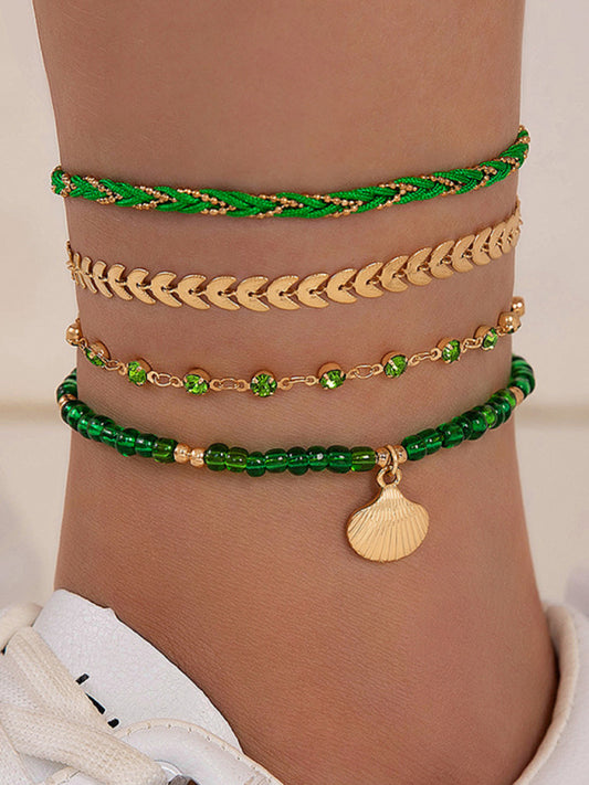 The Wanderlust Layered Shell & Bead Anklet