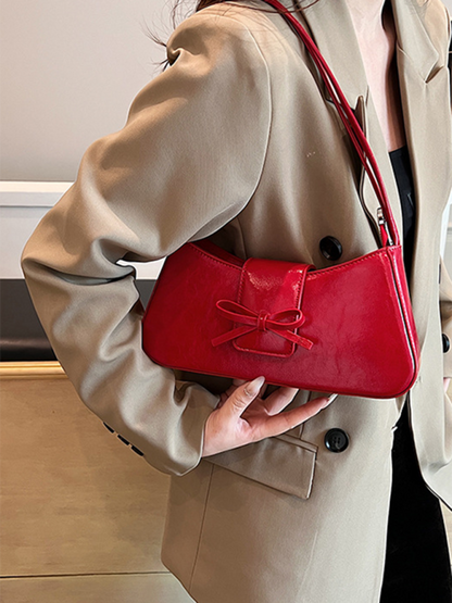 Bowknot underarm shoulder bag small square handbag