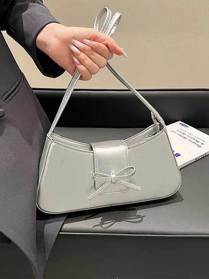 Bowknot underarm shoulder bag small square handbag