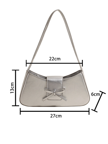 Bowknot underarm shoulder bag small square handbag