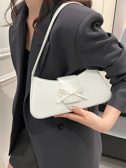 Bowknot underarm shoulder bag small square handbag