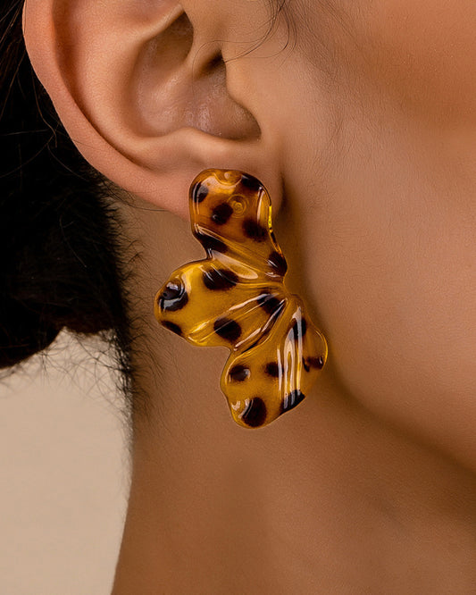 The Wild Bloom Acrylic Leopard & Flower Earrings