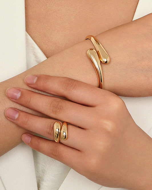 The Apex Sculptural Bracelet & Ring Set
