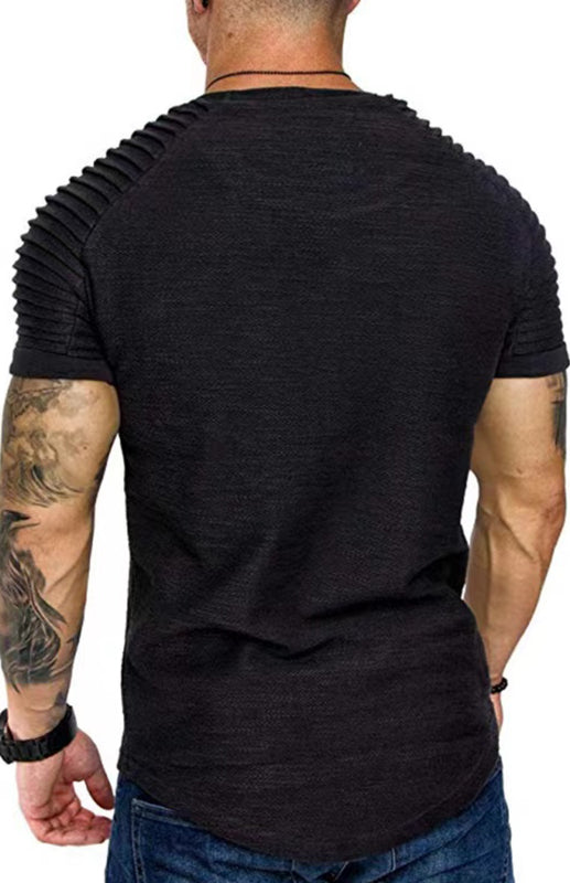 The 'Maverick' Ribbed Sleeve Casual Tee