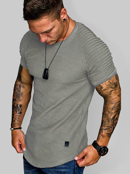 The 'Maverick' Ribbed Sleeve Casual Tee