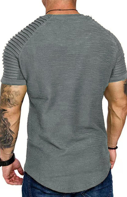 The 'Maverick' Ribbed Sleeve Casual Tee