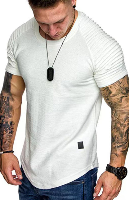 The 'Maverick' Ribbed Sleeve Casual Tee