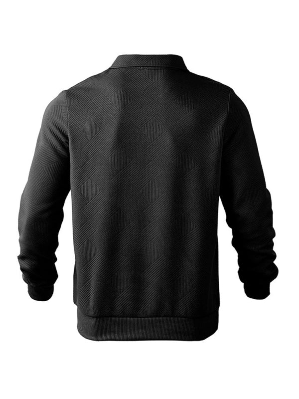 Men's Half Zip Sweatshirt Lapel Versatile Long Sleeve Top
