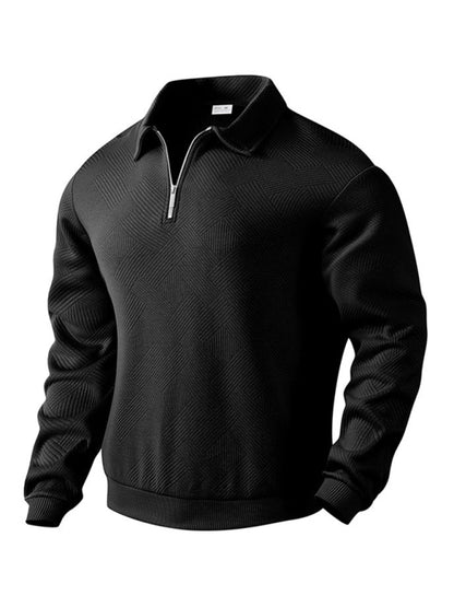 Men's Half Zip Sweatshirt Lapel Versatile Long Sleeve Top
