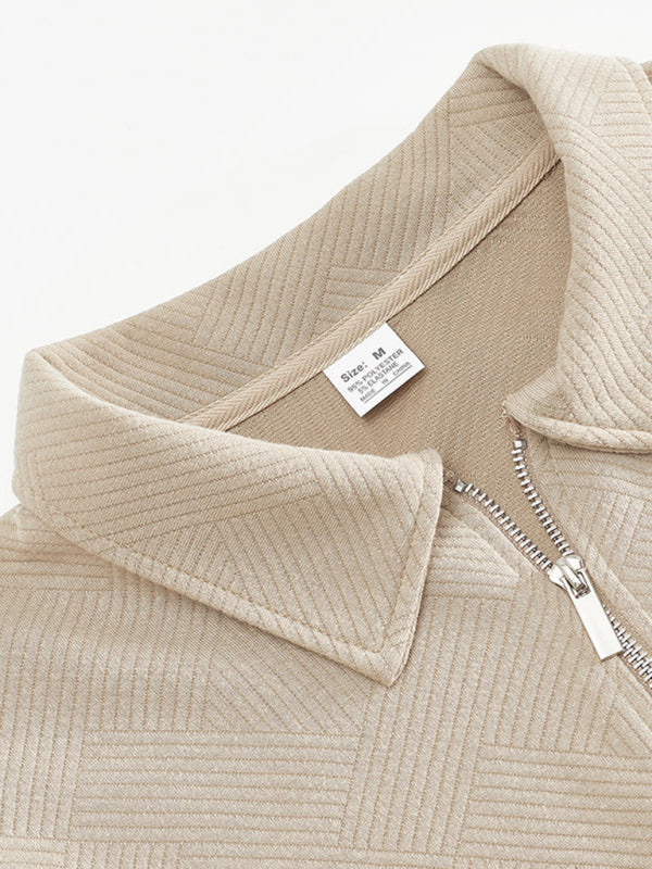 Men's Half Zip Sweatshirt Lapel Versatile Long Sleeve Top