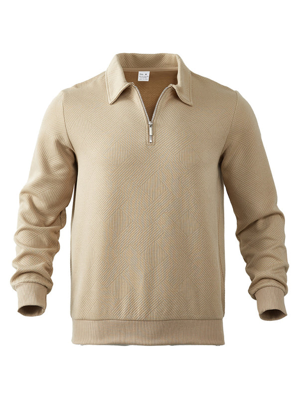 Men's Half Zip Sweatshirt Lapel Versatile Long Sleeve Top