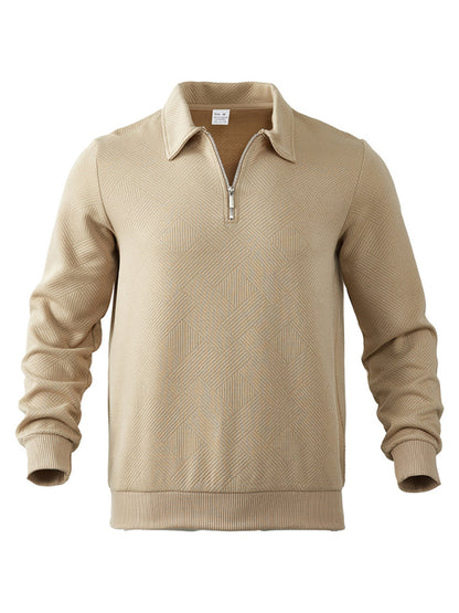 Men's Half Zip Sweatshirt Lapel Versatile Long Sleeve Top