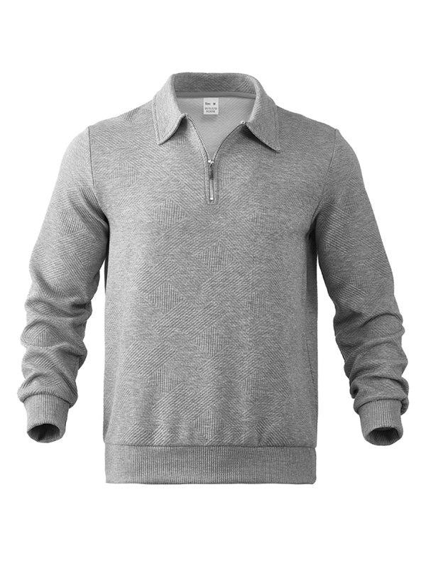 Men's Half Zip Sweatshirt Lapel Versatile Long Sleeve Top