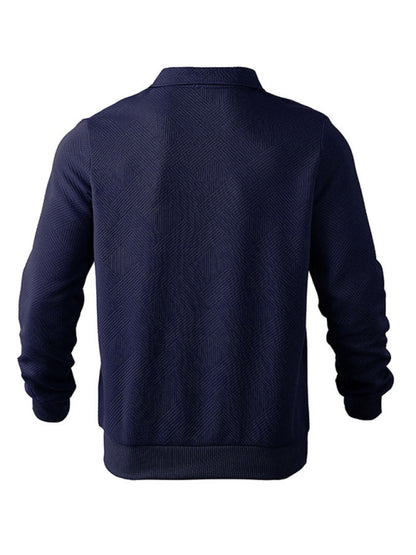 Men's Half Zip Sweatshirt Lapel Versatile Long Sleeve Top