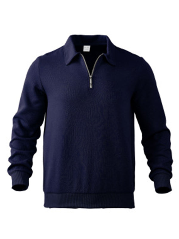 Men's Half Zip Sweatshirt Lapel Versatile Long Sleeve Top