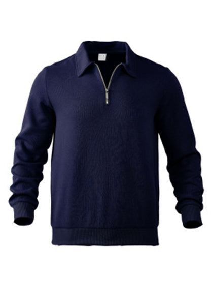 Men's Half Zip Sweatshirt Lapel Versatile Long Sleeve Top