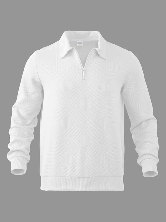 Men's Half Zip Sweatshirt Lapel Versatile Long Sleeve Top