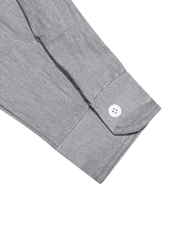 Linen men's casual loose beach sunscreen long-sleeved shirt and trousers set
